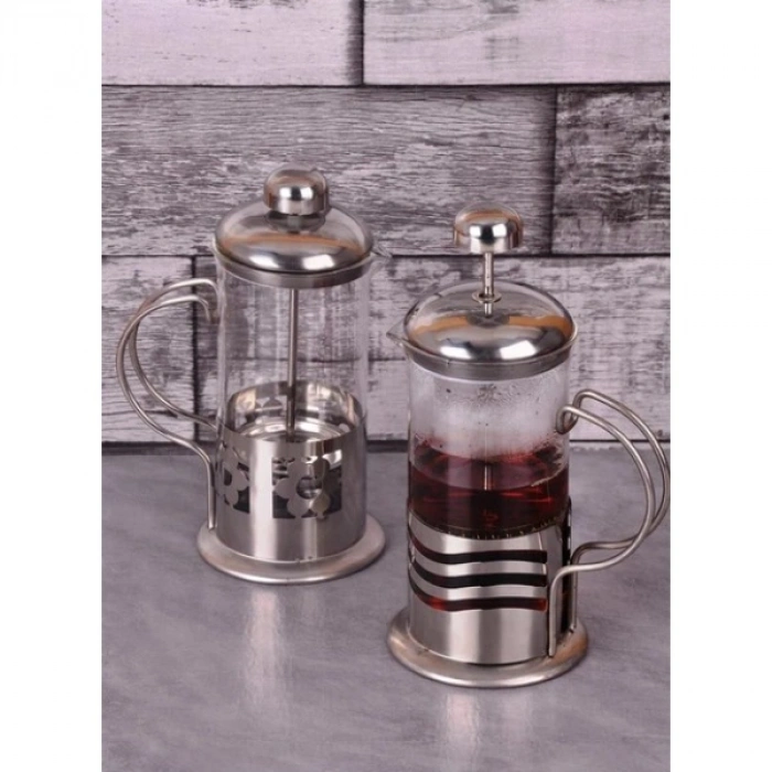 VipMarketim Çelik Kulplu Cam French Press - 350 ml