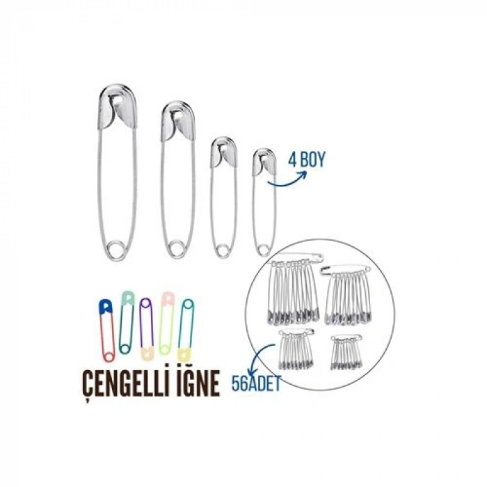 VipMarketim Çengelli İğne 4 Boy 56 Adet