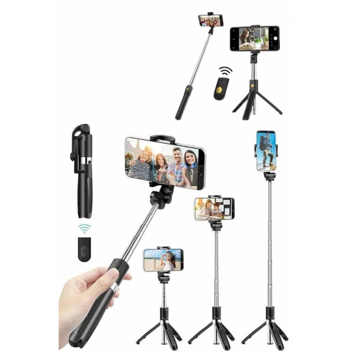 VipMarketim Cep Telefonu Tripod Standı Manyetik Selfie Sopa Bluetooth Uzaktan Kumandalı