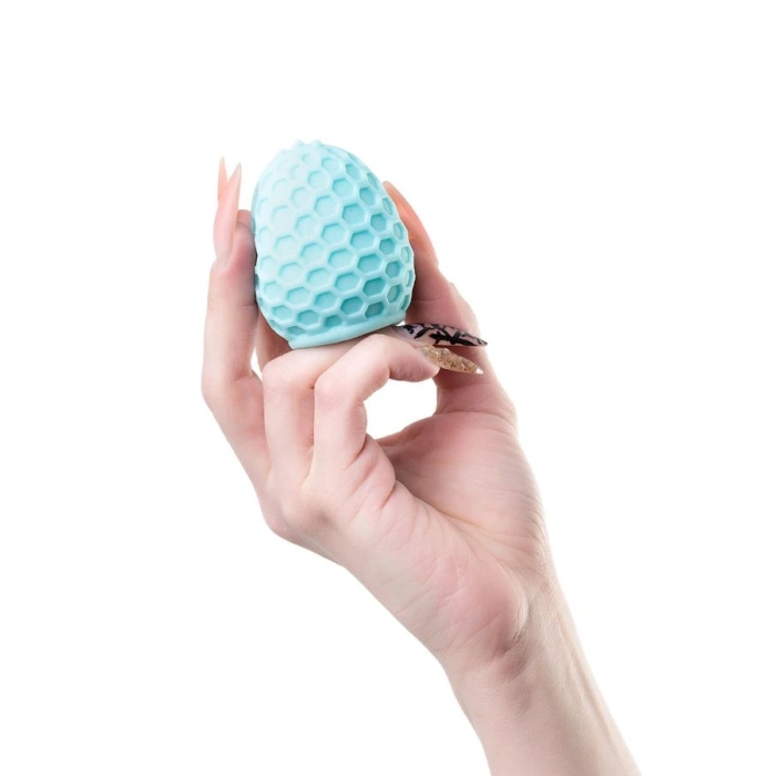 VipMarketim Cep Tipi Tırtıklı Desenli Yumurta Mastürbatör - Turkuaz