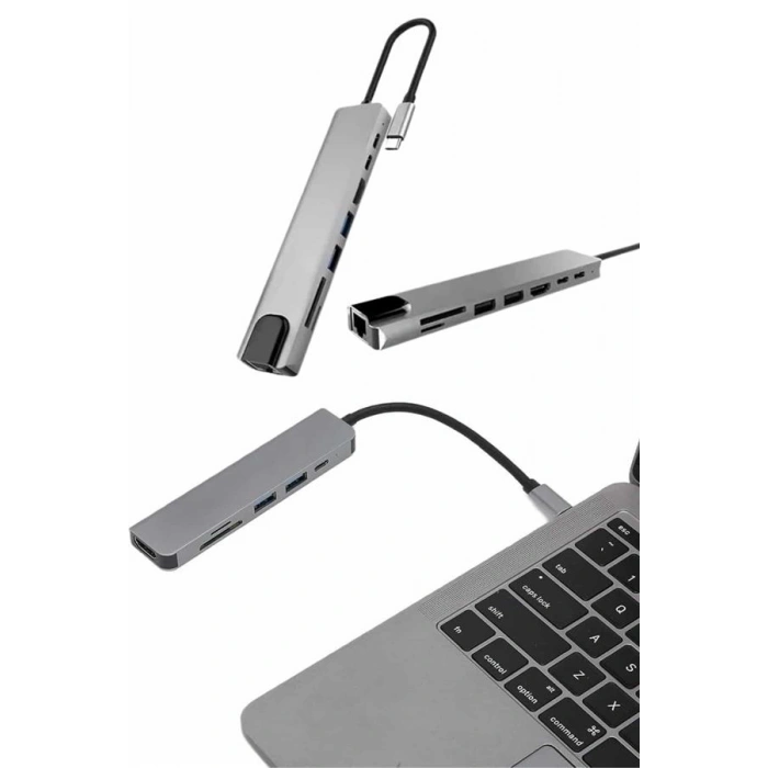 VipMarketim Çevirici Dönüştürücü Adaptör Macbook 3 In 1 Type-C To Hdmı USB 3.0