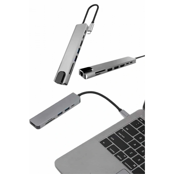 VipMarketim Çevirici Dönüştürücü Adaptör Macbook 3 In 1 Type-C To Hdmı USB 3.0