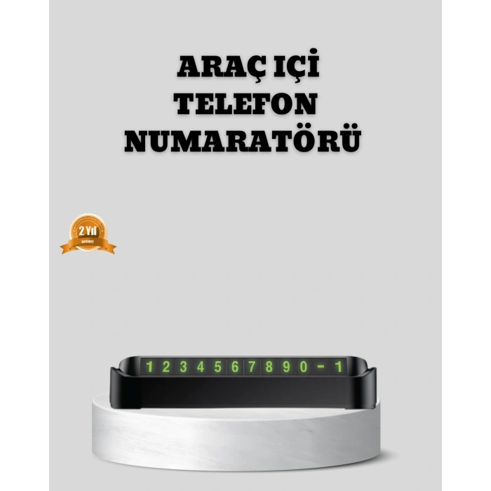 VipMarketim Çevirmeli Araç İçi Park Numaratörü – Alüminyum Gri Kolay Montaj ve Net Görünüm