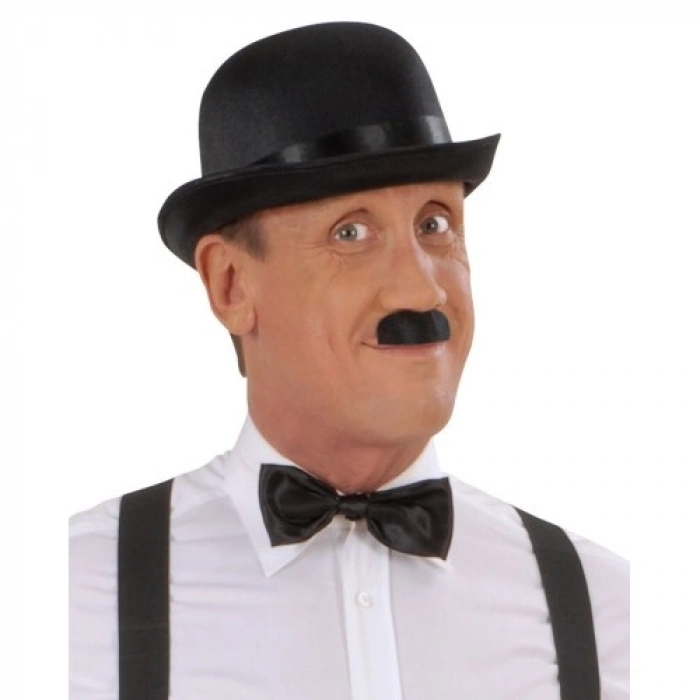 VipMarketim Charlie Chaplin Stil Yetişkin Şapkası – Siyah Melon Parti Şapkası