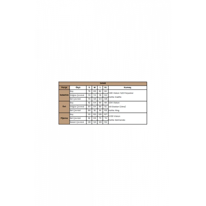 Vipmarketim Çiçek Yaprak Ve Etnik Desenli Dantelli 3lü Pijama Takımı