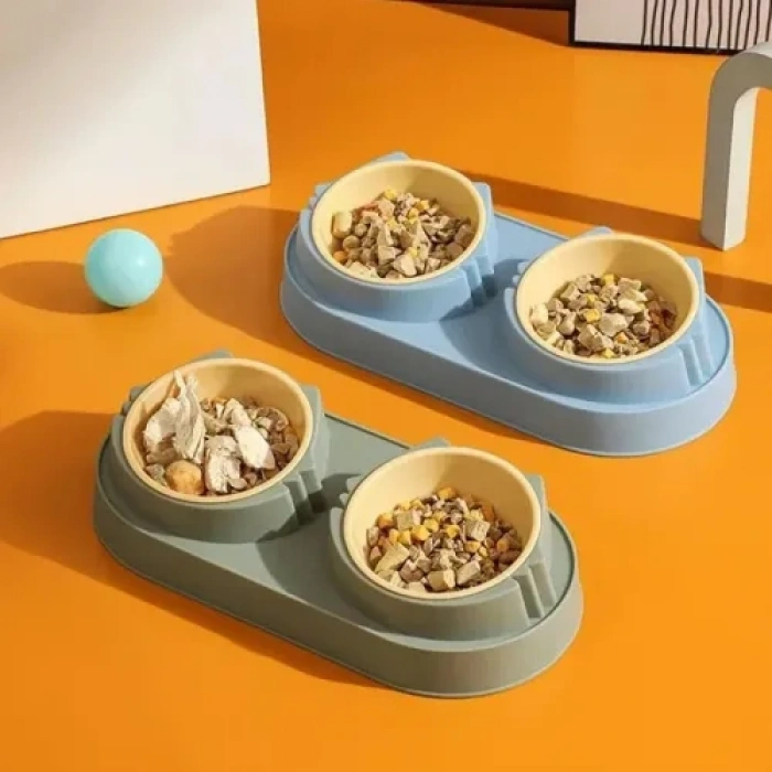 VipMarketim Çift Bölmeli Mama ve Su Kabı