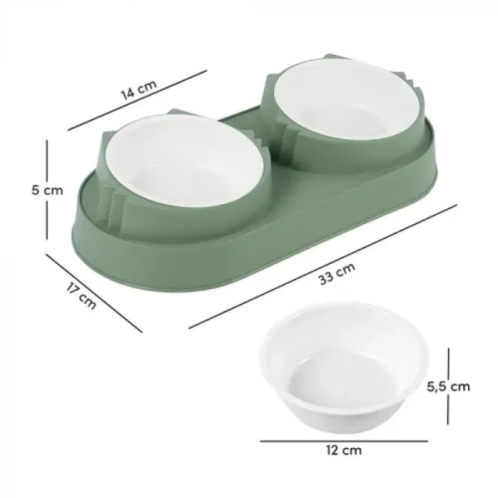 VipMarketim Çift Bölmeli Mama ve Su Kabı