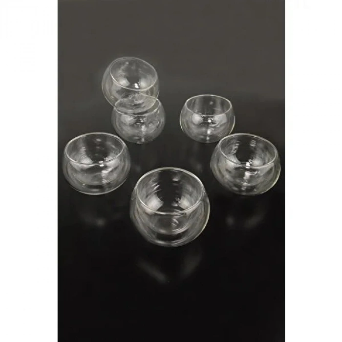 VipMarketim Çift Cidarlı Cam Reçellik 6 Adet