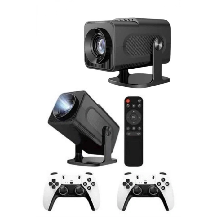 VipMarketim Çift Kollu Game Box Projeksiyon Cihazı Kumandalı Android Tv Dahili Hoparlör