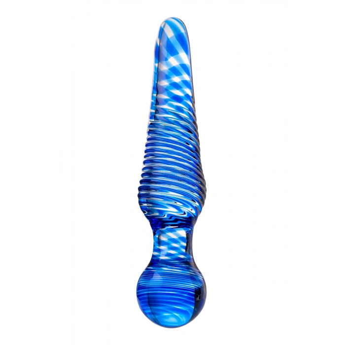VipMarketim Çift Taraflı Yapay Penis Sexus Glass, Cam, Mavi, 17 Cm