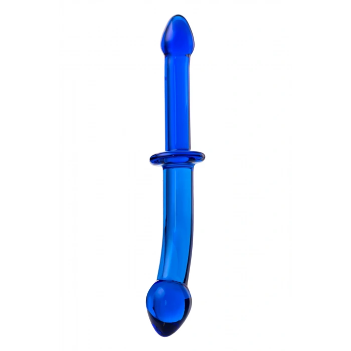 VipMarketim Çift Taraflı Yapay Penis Sexus Glass, Cam, Mavi, 25 Cm