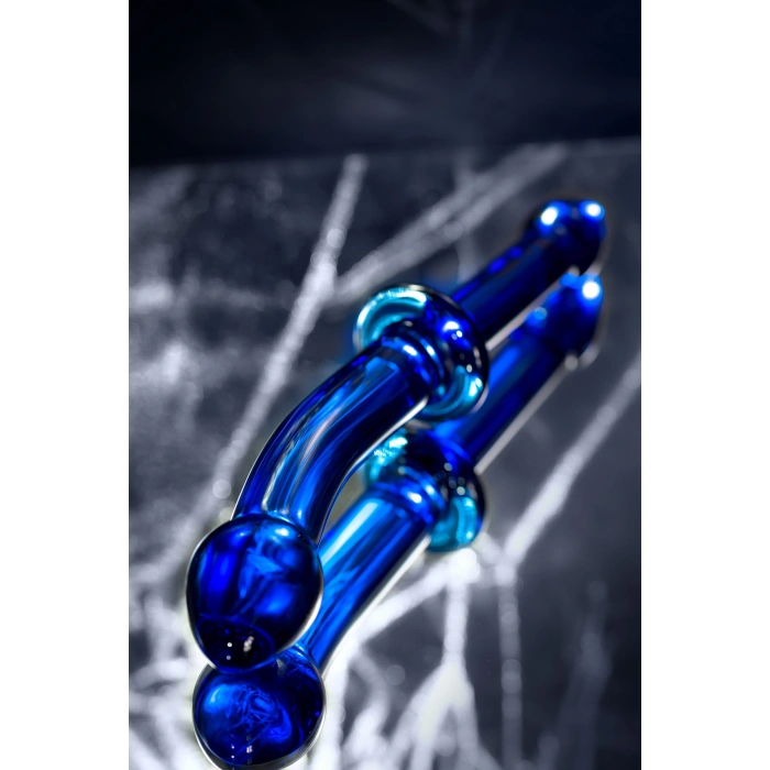 VipMarketim Çift taraflı yapay penis Sexus Glass, cam, mavi, 25 cm