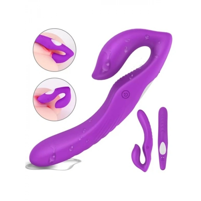 VipMarketim Çift Titreşim Motorlu Strapless Giyilebilir Çift Taraflı Vibratör – 180° Bükülebilir, IPX7 Su Geçirmez