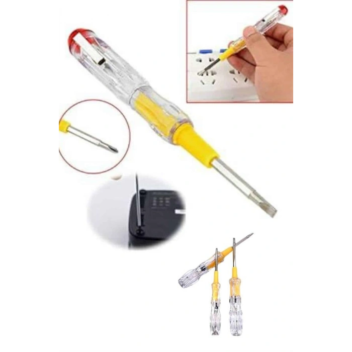 VipMarketim Çift Uçlu Kontrol Kalemi Elektrik Test Kalemi Şeffaf