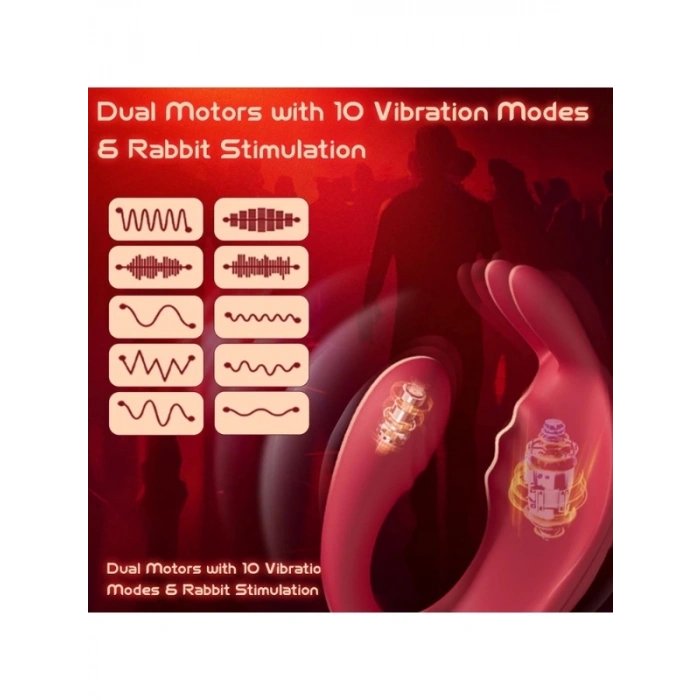 VipMarketim Çiftler İçin Akıllı Titreşimli G-Spot ve Klitoris Uyarıcı Vibratör – Uygulama Kontrollü, Su Geçirmez, Çift Motorlu