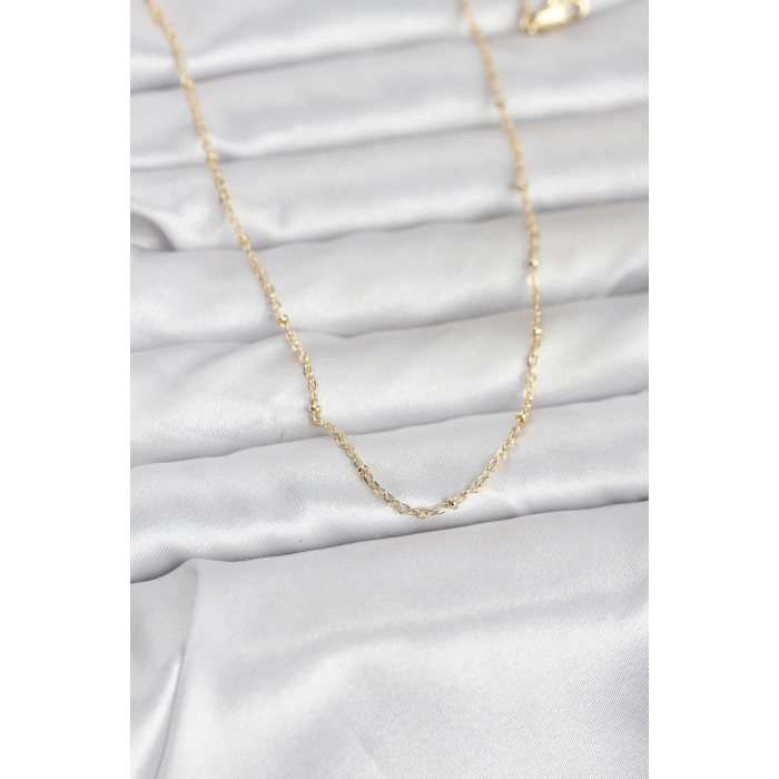 VipMarketim CM 14K Gold Renk Burgu Model 60 cm Kadın Kolye 5886
