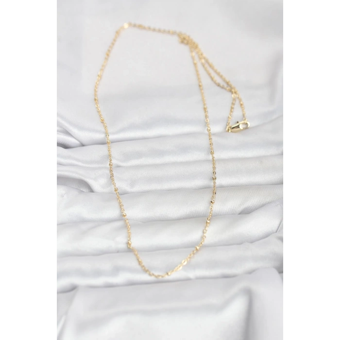 VipMarketim CM 14K Gold Renk Burgu Model 60 cm Kadın Kolye 5886