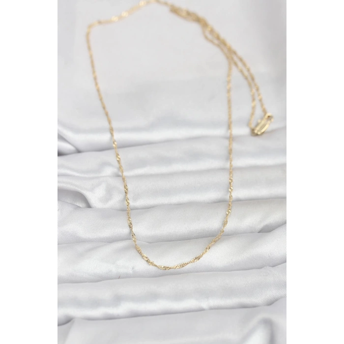 VipMarketim CM 14K Gold Renk Burgu Model 60 cm Kadın Kolye 5886
