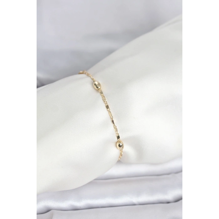 VipMarketim CM 14K Gold Renk Damla Topçuk Model Kadın Bileklik 5886