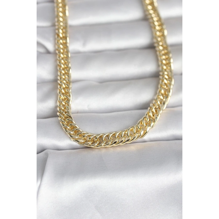 VipMarketim CM 14K Gold Renk Kalın Zincir Model 60 cm Kadın Kolye 5886