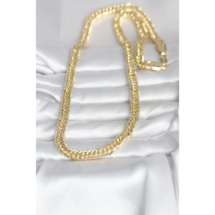 VipMarketim CM 14K Gold Renk Kalın Zincir Model 60 cm Kadın Kolye 5886