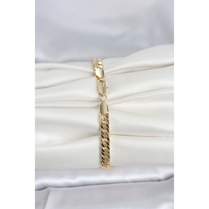 VipMarketim CM 14K Gold Renk Kalın Zincir Model Kadın Bileklik 5886