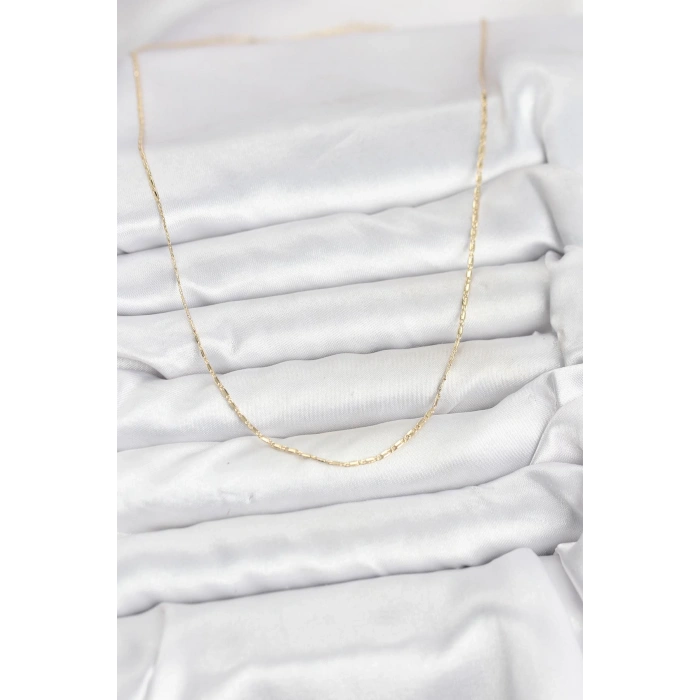 VipMarketim CM 14K Gold Renk Kesme Model 60 cm Kadın Kolye 5886