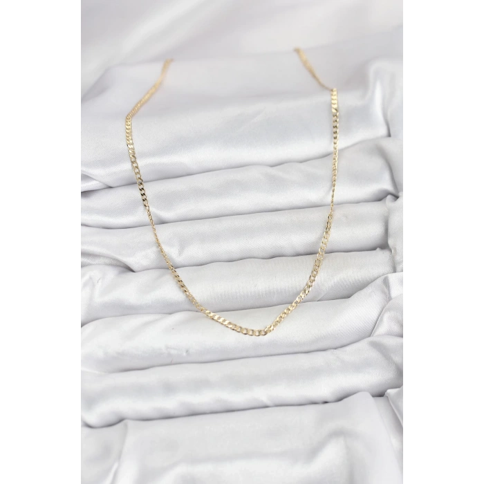 VipMarketim CM 14K Gold Renk Pirinç Zincir Model Kadın Kolye 5886