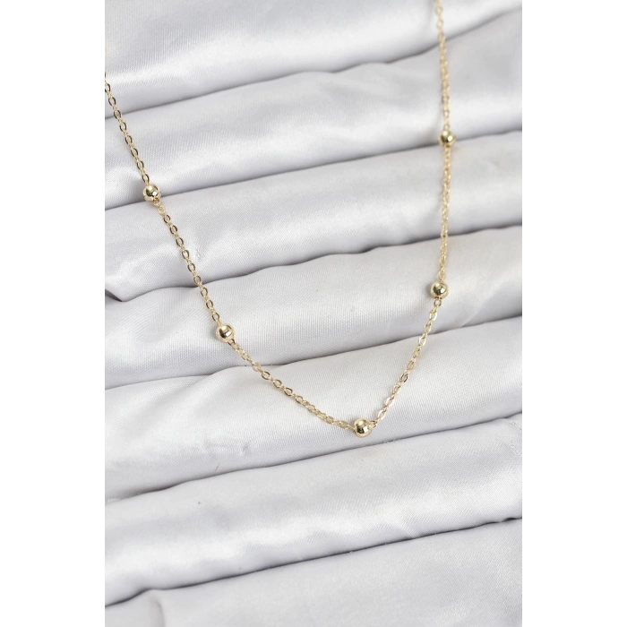 VipMarketim CM Gold Renk Top Zincirli Kadın Kolye 5886