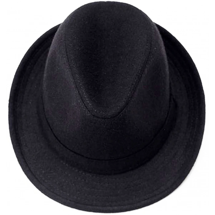 VipMarketim Çocuk Boy Siyah Kumaş Fötr Şapka Gösteri Şapkası Michael Jackson Şapkası 54 No