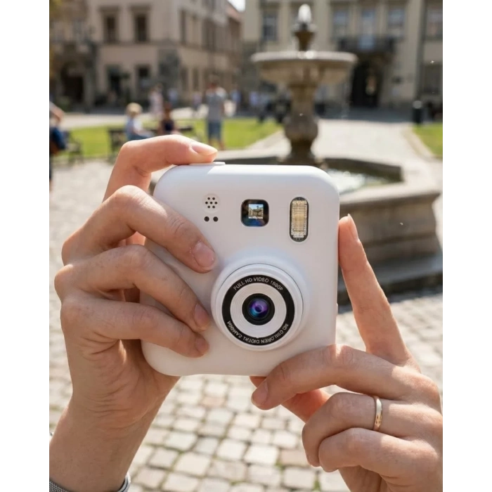 VipMarketim Çocuk Dijital Baskılı Kamera 5 Kalem 4 Rulo Kağıt Hediyeli Eğlenceli Fotoğraf Makinesi