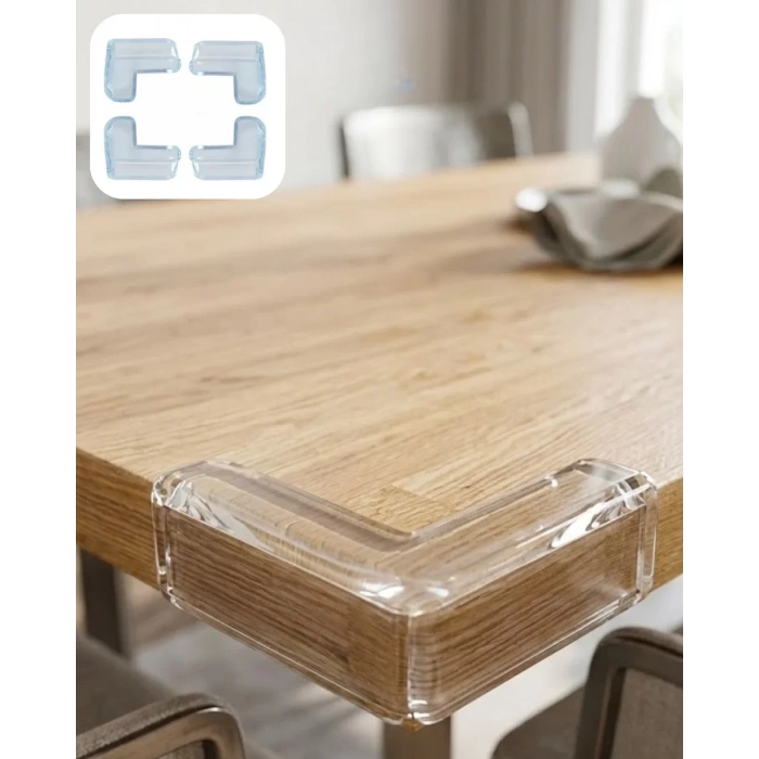 VipMarketim Çocuk Güvenlik Köşe Koruyucu 4 Lü Set Masa Sehpa Köşe Aparatı