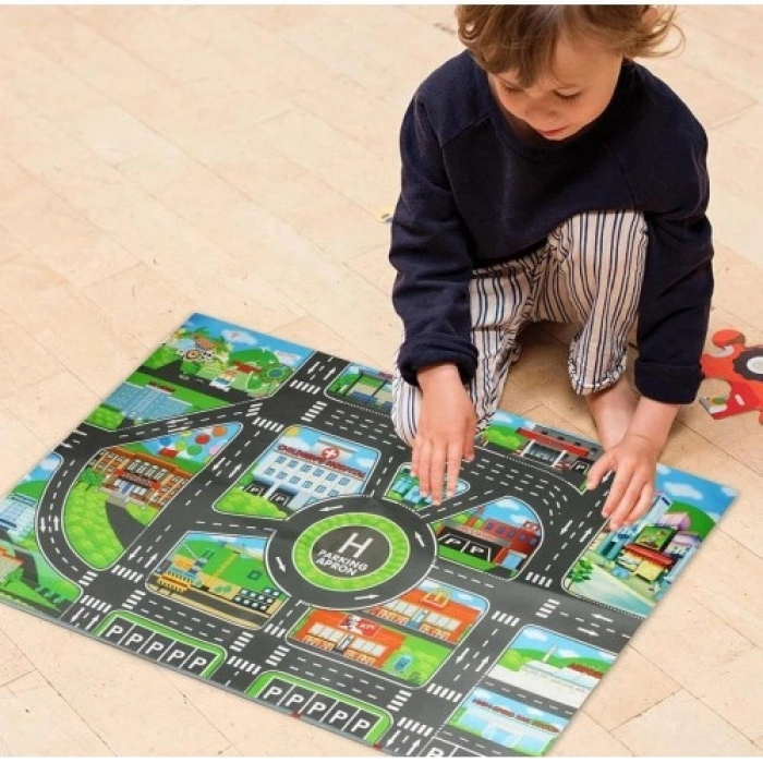 VipMarketim Çocuk Oyun Matı (Mutlu Şehir Hayatı)