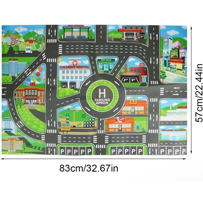 VipMarketim Çocuk Oyun Matı (Mutlu Şehir Hayatı)