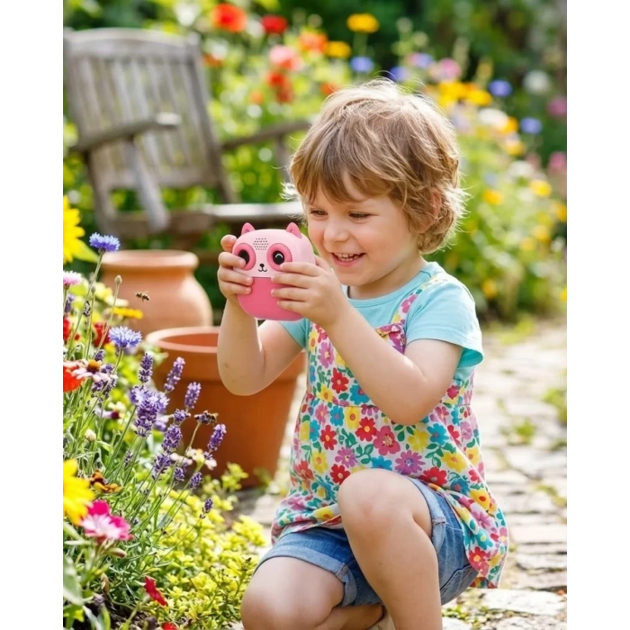 VipMarketim Çocuklar İçin Baskılı Mini Kamera 6 Kalem 5 Kağıt Rulosu Hediyeli Eğlenceli Fotoğraf Makinesi