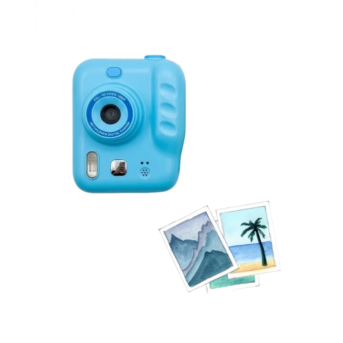 VipMarketim Çocuklar İçin Fotoğraf Makinesi Baskı Özellikli 4 Kağıt Rulo Hediyeli