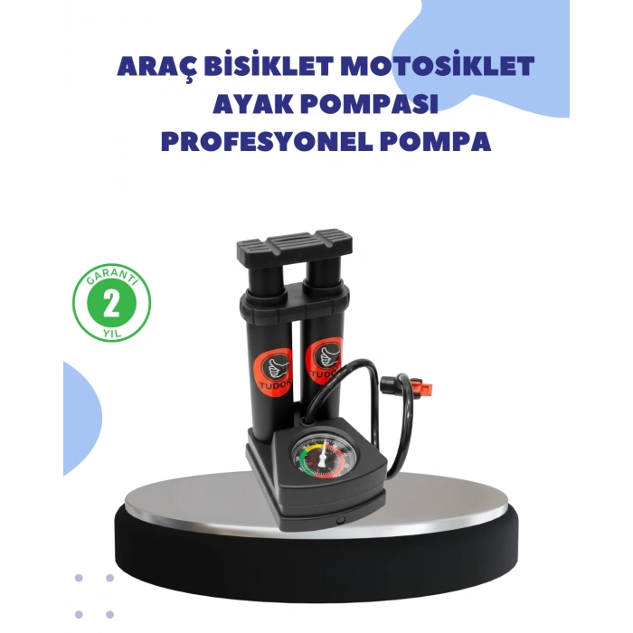 VipMarketim Çok Amaçlı Ayaklı Lastik Pompası Yüksek Hassasiyetli