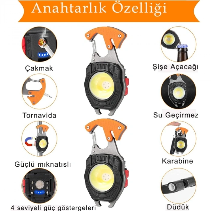 VipMarketim Çok Fonksiyonlu Anahtarlık Kamp Lambası