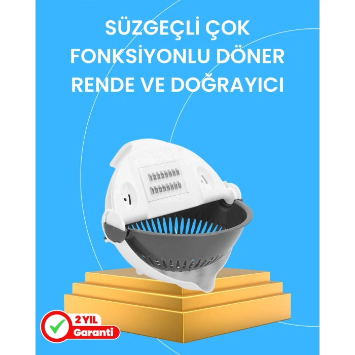 VipMarketim Çok Fonksiyonlu Dilimleyici ve Süzgeçli Mutfak Aparatı
