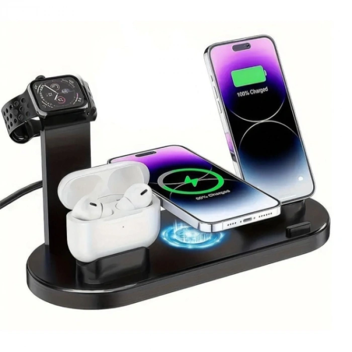 VipMarketim Çok İşlevli Şarj İstasyonu Siyah Renk