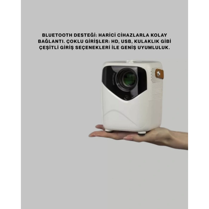 VipMarketim Çoklu Giriş Destekli Projektör – HDMI USB ve Kulaklık Bağlantı Seçenekleriyle Geniş Uyumluluk