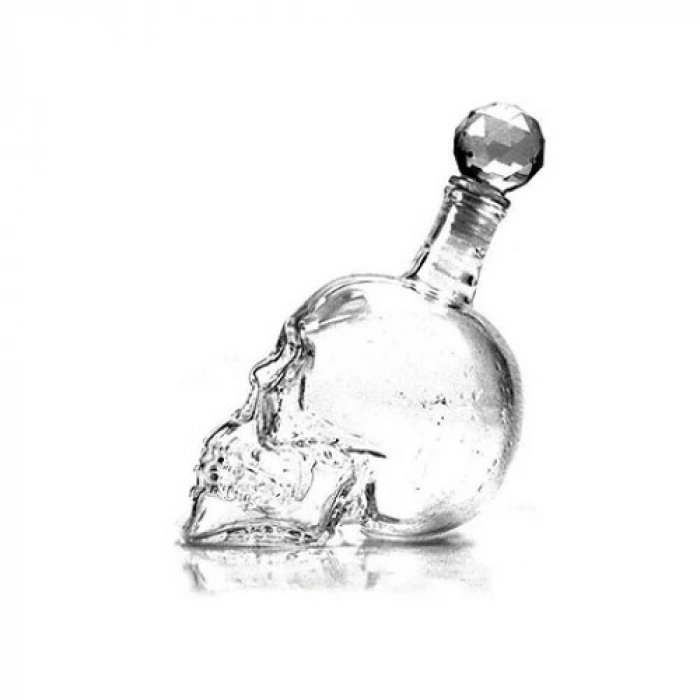 VipMarketim Crystal Head Kuru Kafa Cam Şişe 350 ml