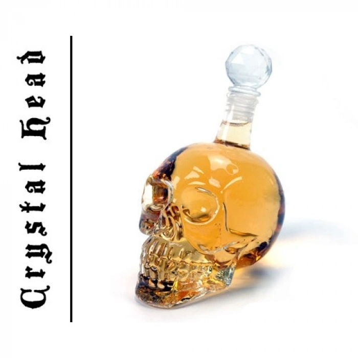 VipMarketim Crystal Head Kuru Kafa Cam Şişe 350 ml