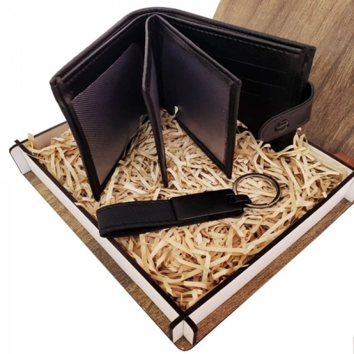 VipMarketim Cüzdan Anahtarlık Ahşap Kutulu Set