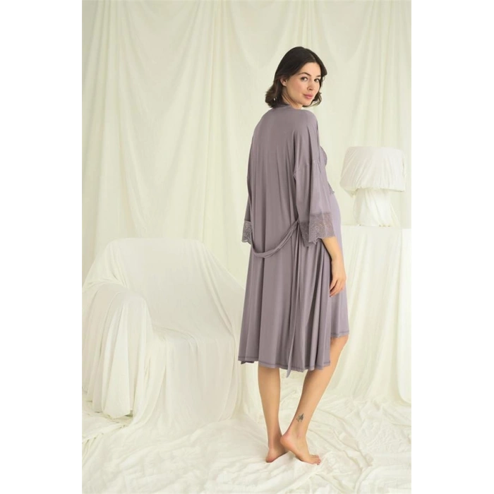 Vipmarketim Dantelli Hamile Lohusa Sabahlık Takımı