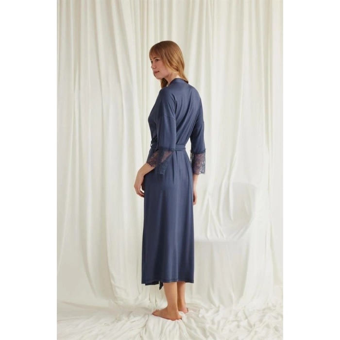 Vipmarketim Dantelli Ve Kuşaklı Sabahlık