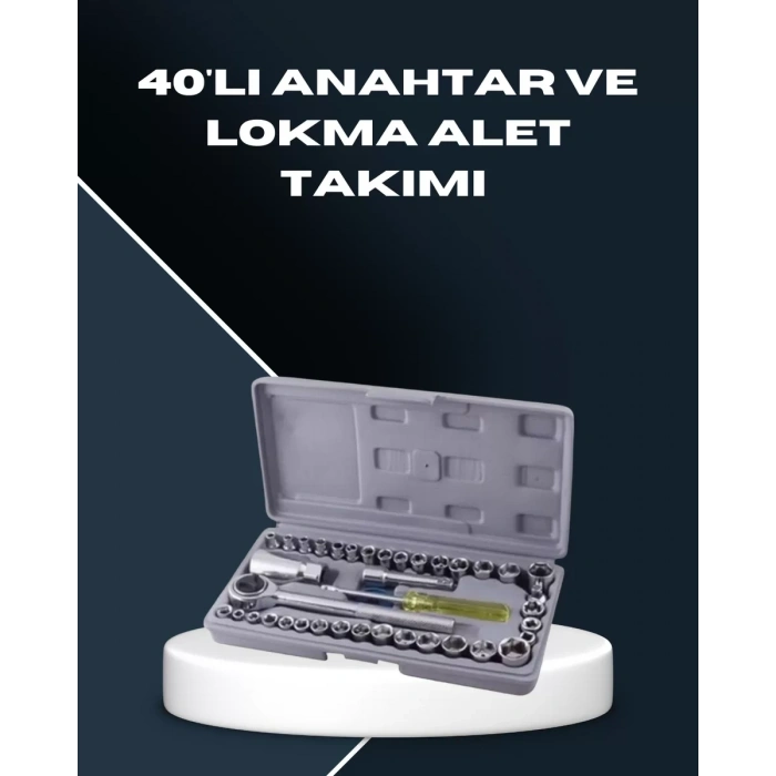 VipMarketim Dayanıklı Karbon Çelik 40 Parça Lokma ve Cırcır Anahtar Seti