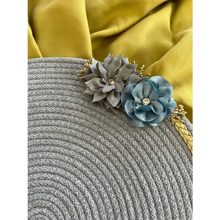 VipMarketim DecoHandy 39cm Çiçekli Jüt Örme Supla Amerikan Servis