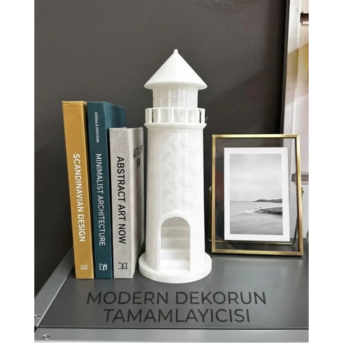VipMarketim Dekoratif 3D Deniz Feneri Obje Marin Stil Ev Aksesuarı
