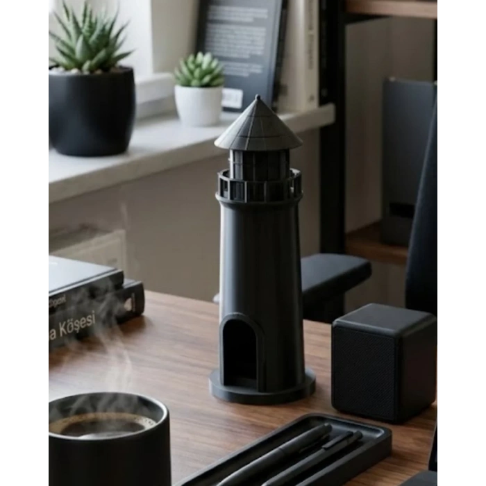 VipMarketim Dekoratif 3D Deniz Feneri Siyah Marin Stil Ev Dekorasyon Ürünü